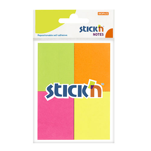 samolepici blocky stick'n mix neonovych barev, 38x51mm