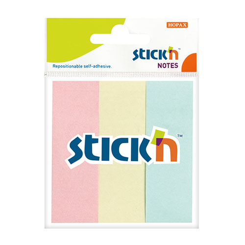 samolepici znackovaci blocky stick'n mix pastelovych barev, 76x25mm