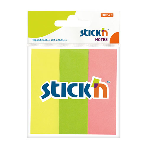 samolepici znackovaci blocky stick'n mix neonovych barev, 76x25mm