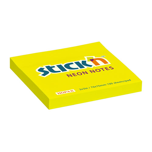 samolepici blocek stick'n neonove zluty, 76x76mm