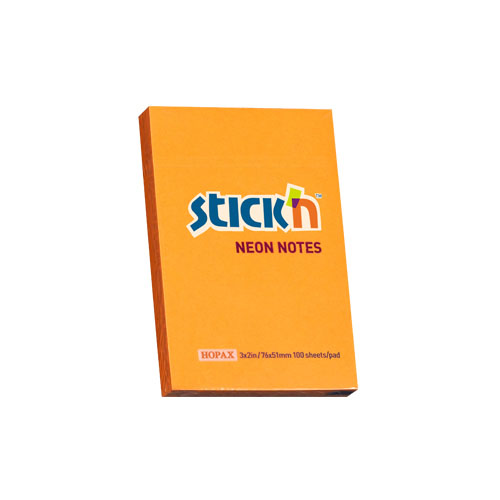 samolepici blocek stick'n neonove oranzovy, 76x51mm