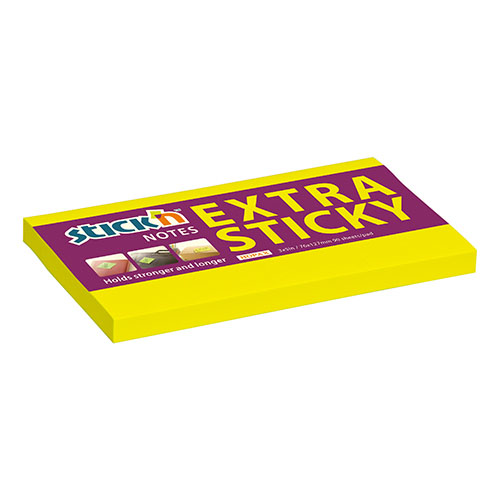 samolepici blocek stick'n extra sticky neonove zluty, 76x127mm