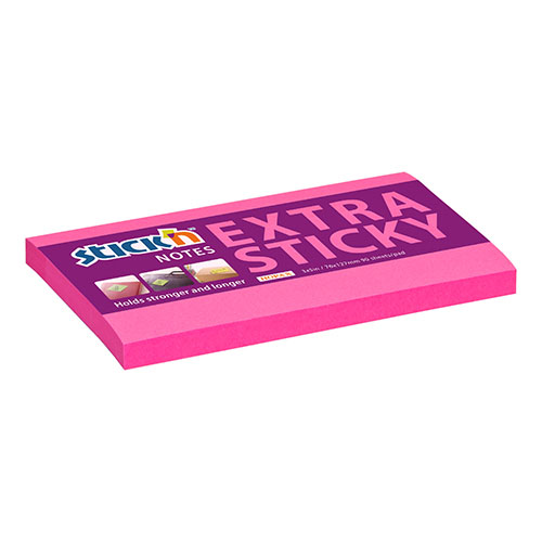 samolepici blocek stick'n extra sticky neonove ruzovy, 76x127mm