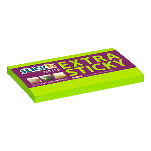 samolepici blocek stick'n extra sticky neonove zeleny, 76x127mm