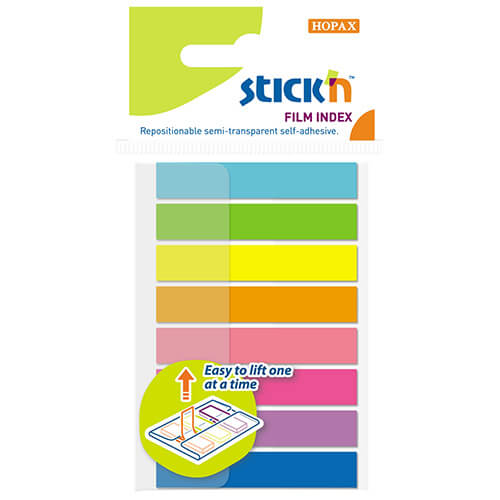 plastove samolepici zalozky stick'n extra pevne sipky ruzove a modre, 38x38mm